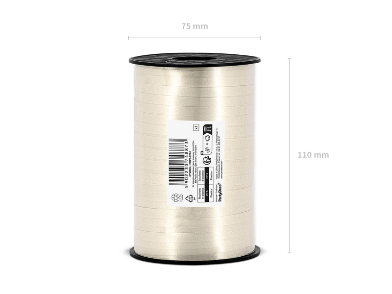 Wstążka plastikowa jasny kremowy 5mm/225m - szczegóły produktu