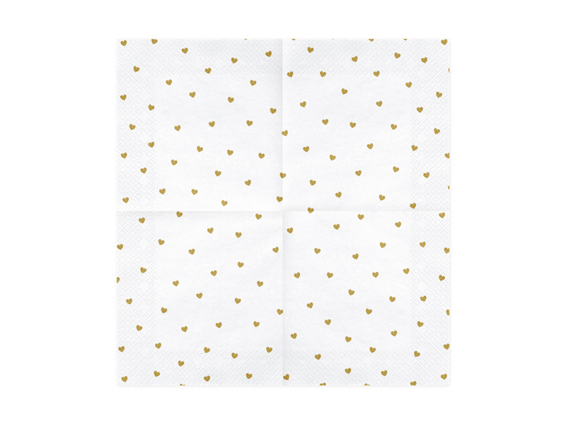 Serwetki Serca biały - rozłożone