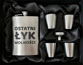 Piersiówka z grawerem OSTATNI ŁYK WOLNOŚCI