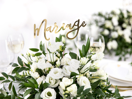 Topper na tort Mariage, złoty, 22,5cm