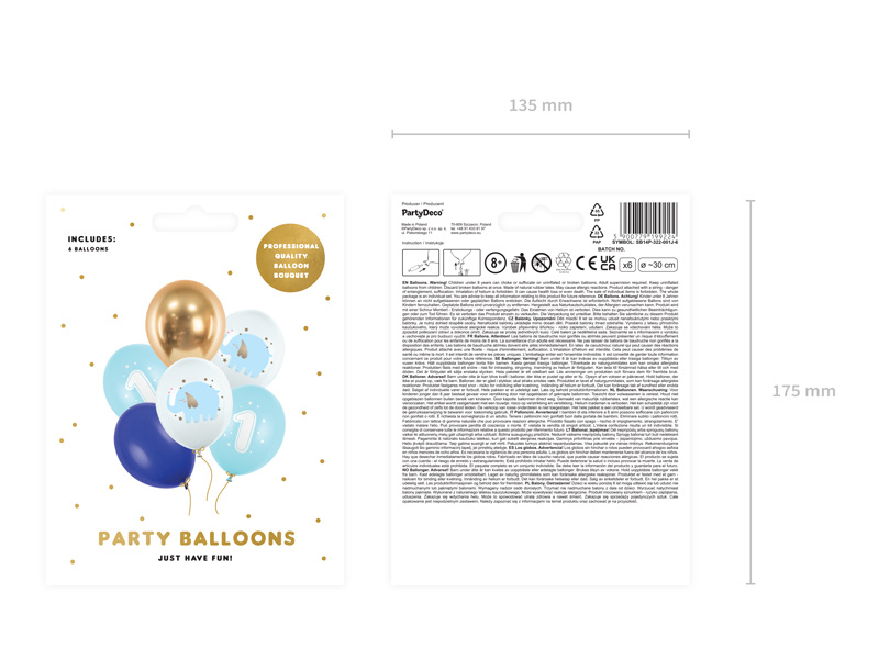 Balony Roczek Pastel Light Blue 30 cm - opakowanie