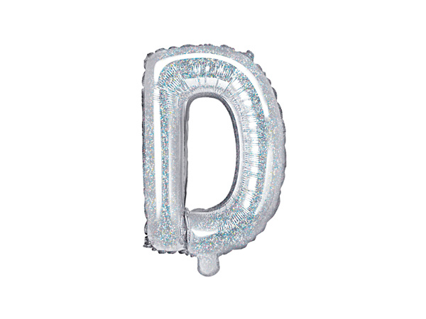 Balon foliowy litera D 35cm efekt holograficzny