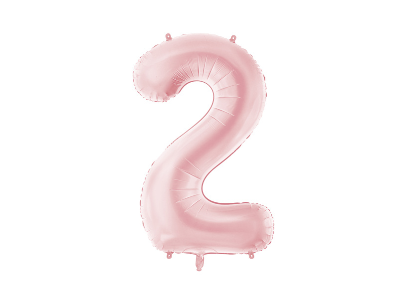 Balon foliowy Cyfra 2 jasny różowy 86cm