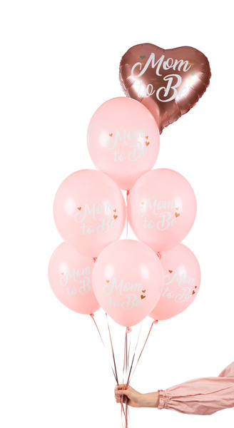 Balony Mom to Be Pastel Pale Pink - dekoracja na przyjęciu