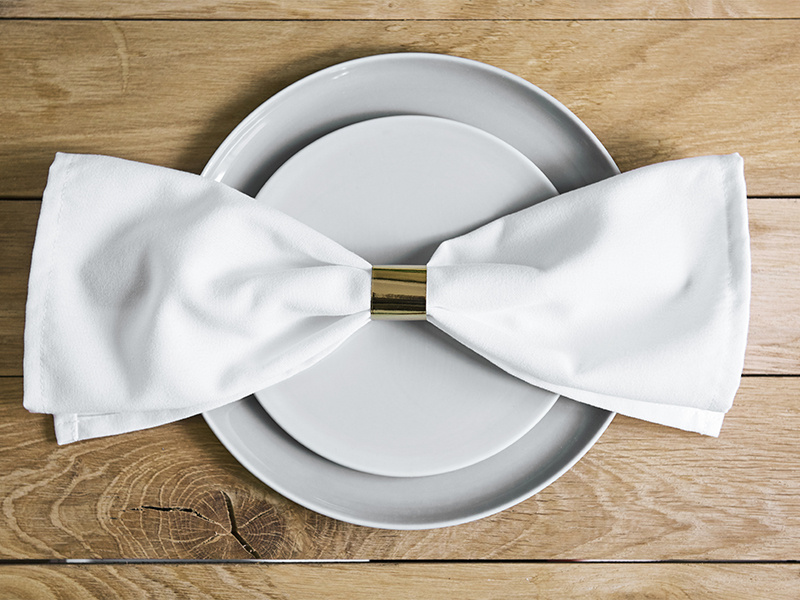 Obrączki papierowe na serwetki złote – detal produktu