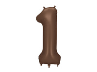 Balon foliowy Cyfra '1', 86cm, mocca