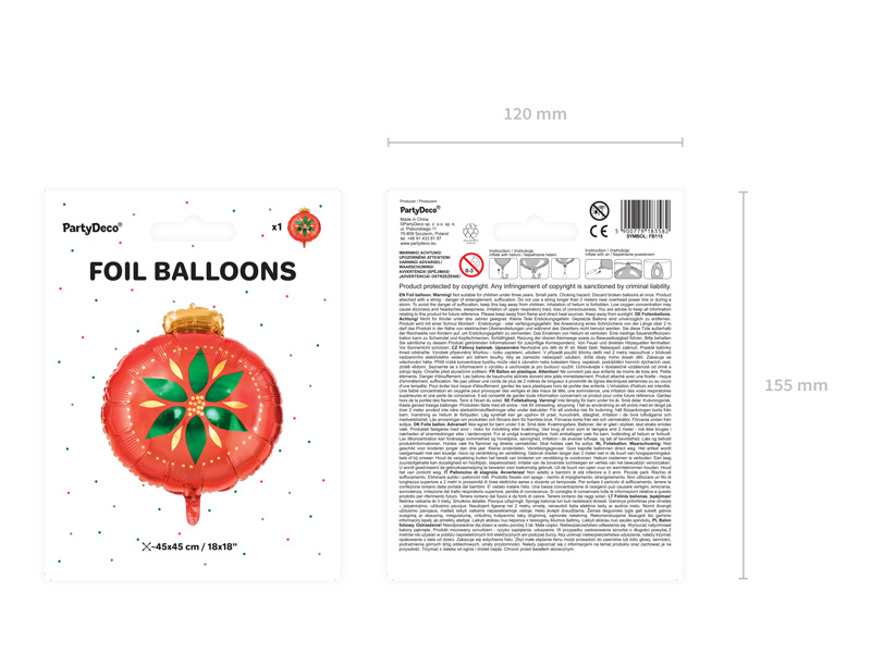Balon foliowy Bombka w aranżacji świątecznej