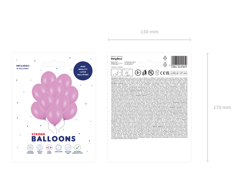 Balony Strong 27cm Pastel Fuchsia - detale