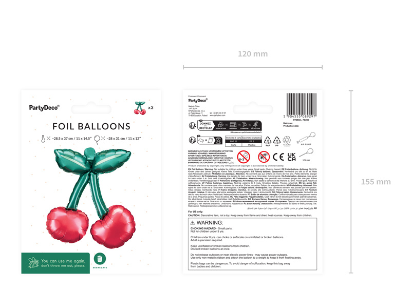 Balony foliowe Wisienki - zastosowanie