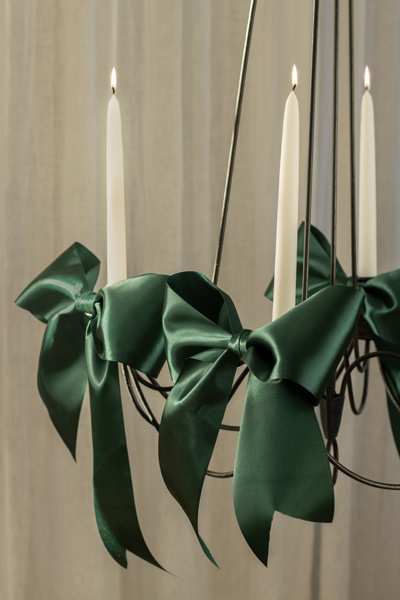 Tasiemka satynowa butelkowa zieleń 50mm/25m na rolce