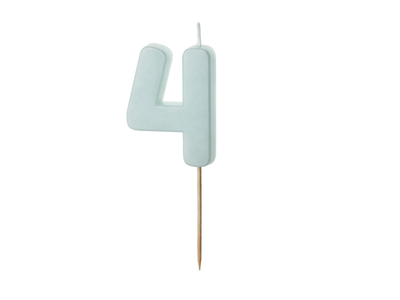 Świeczka urodzinowa Cyferka 4 jasny niebieski 5.5 cm