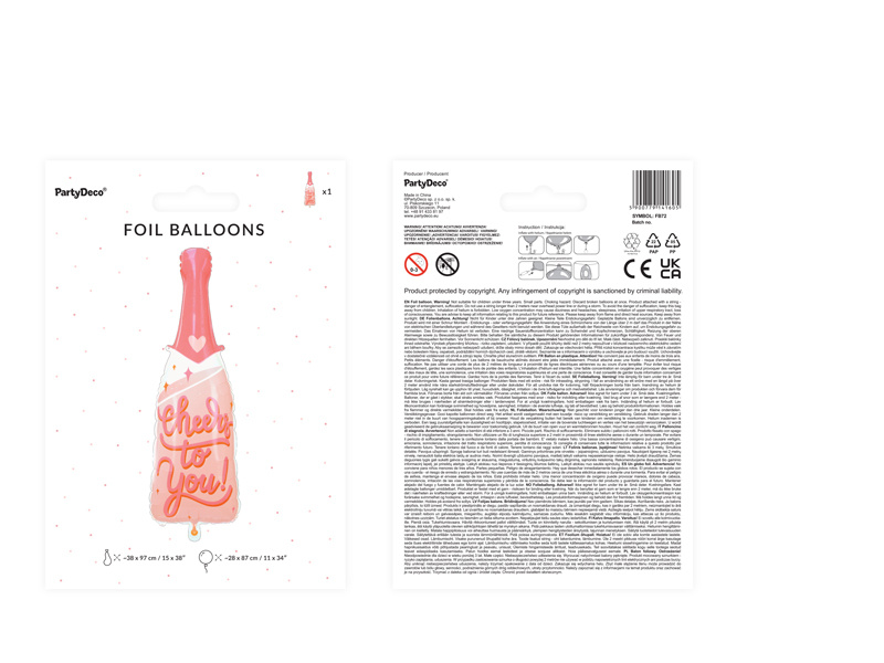 Duży balon foliowy Butelka