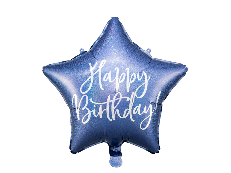 Balon foliowy Happy Birthday granat 40cm - zdjęcie 1