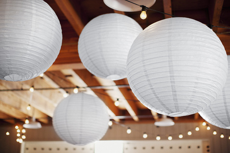 Lampion papierowy, biały, 45cm