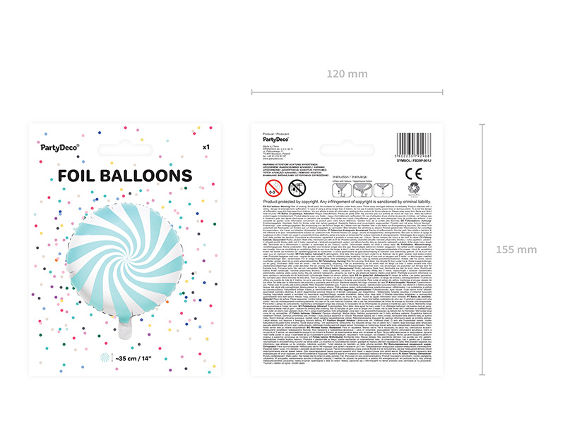 Balon foliowy Cukierek jasny niebieski dekoracja