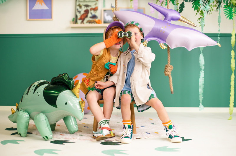Balon foliowy Triceratops zielony – balon w pełnej okazałości