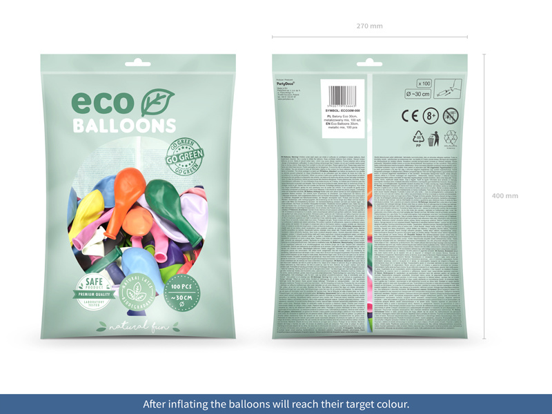 Zestaw balonów Eco metalizowanych 30cm