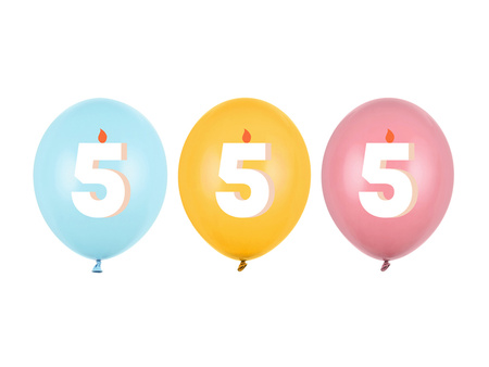Balony 30 cm, 5, mix (1 op. / 50 szt.)