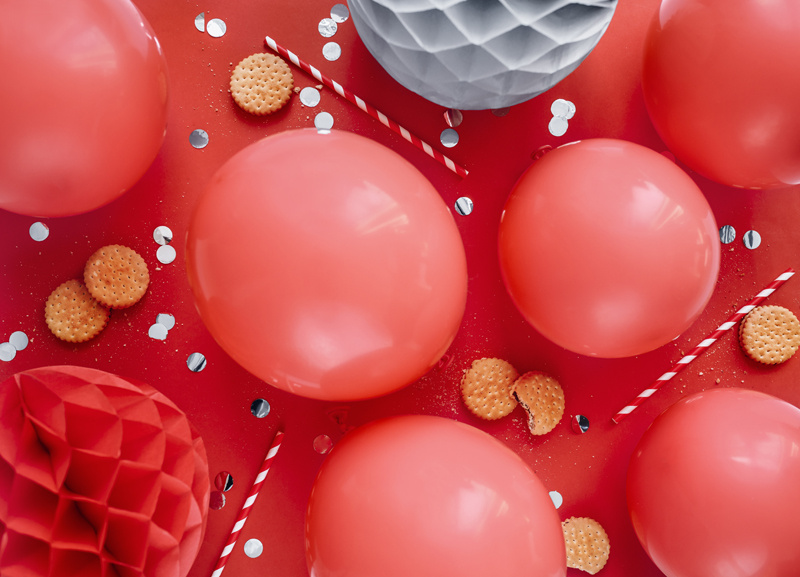 Balony Eco 26cm pastelowe czerwone - detale balonów