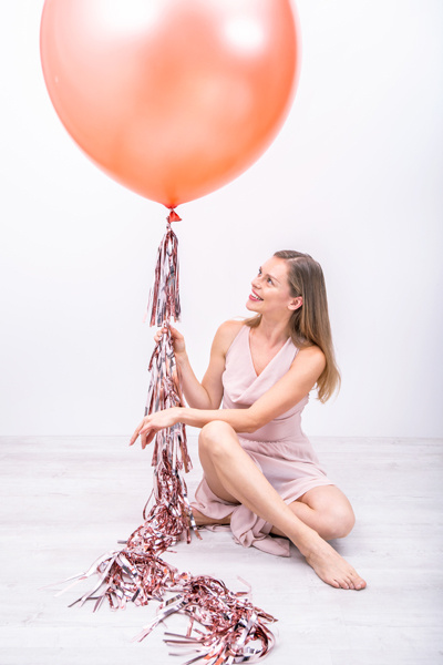 Balon okrągły 1m Metallic Rose Gold - zdjęcie 3