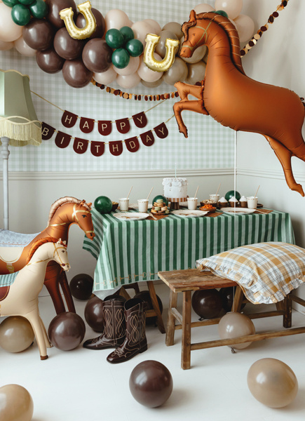 Balony foliowe do girland Podkowy złoty aranżacja