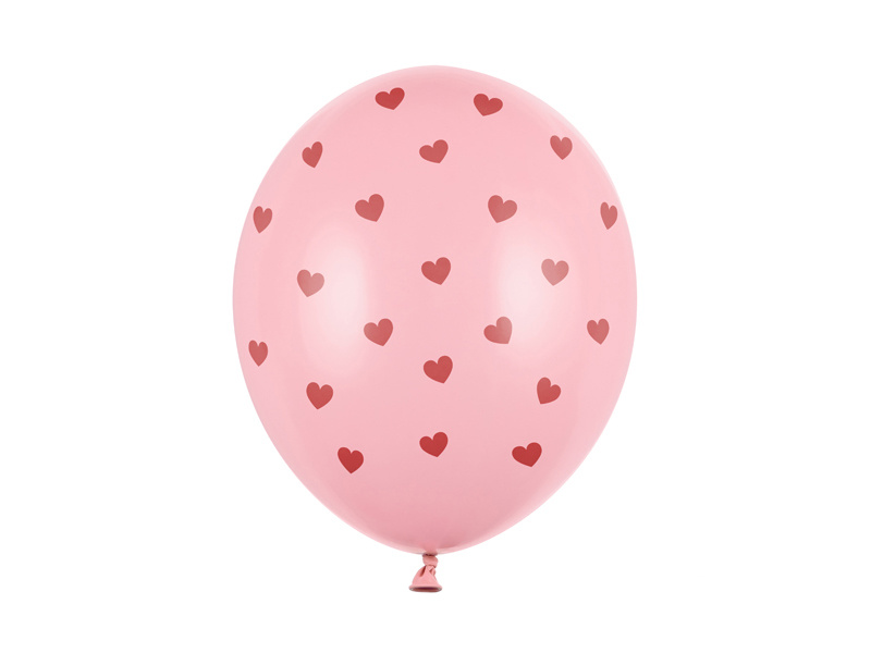 Balony Serca Pastel Baby Pink 30 cm – opakowanie 6 sztuk