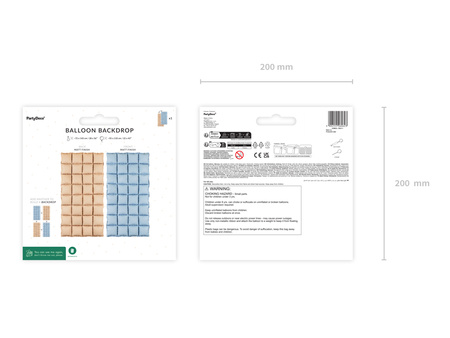 Balon foliowy kurtyna dwustronna, beżowo-niebieski, 55 x 110 cm