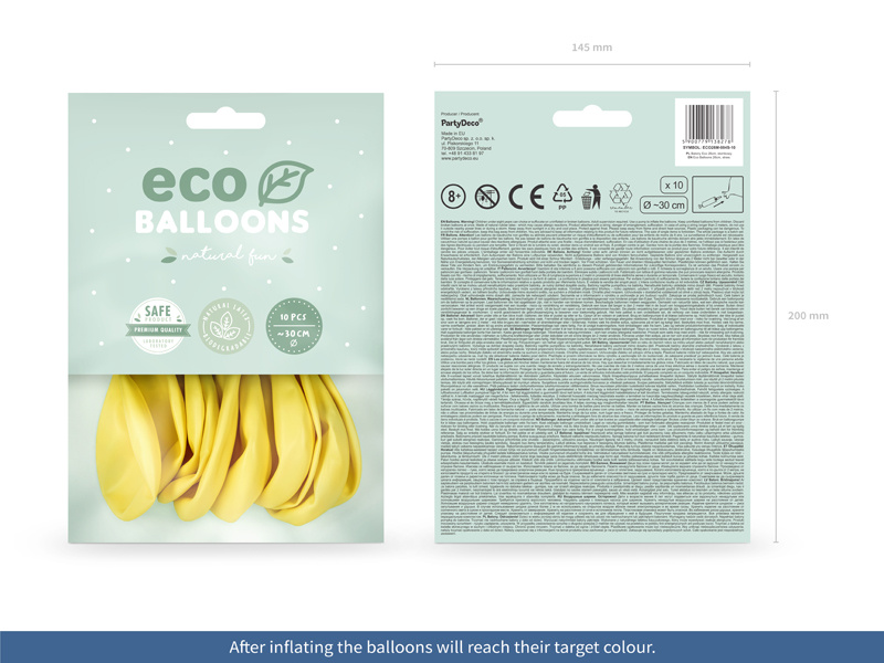 Balony Eco metalizowane słomkowe – widok balonów