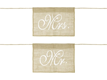 Zawieszki na krzesło Mr Mrs (1 op. / 2 szt.)