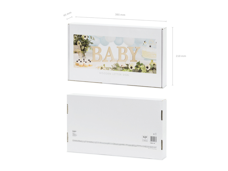 Drewniany napis BABY - zdjęcie 2