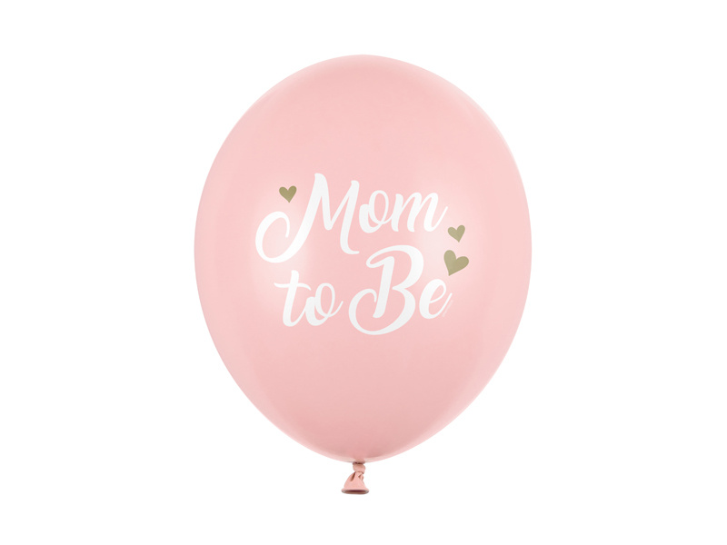 Balony Mom to Be Pastel Pale Pink - zestaw 6 sztuk