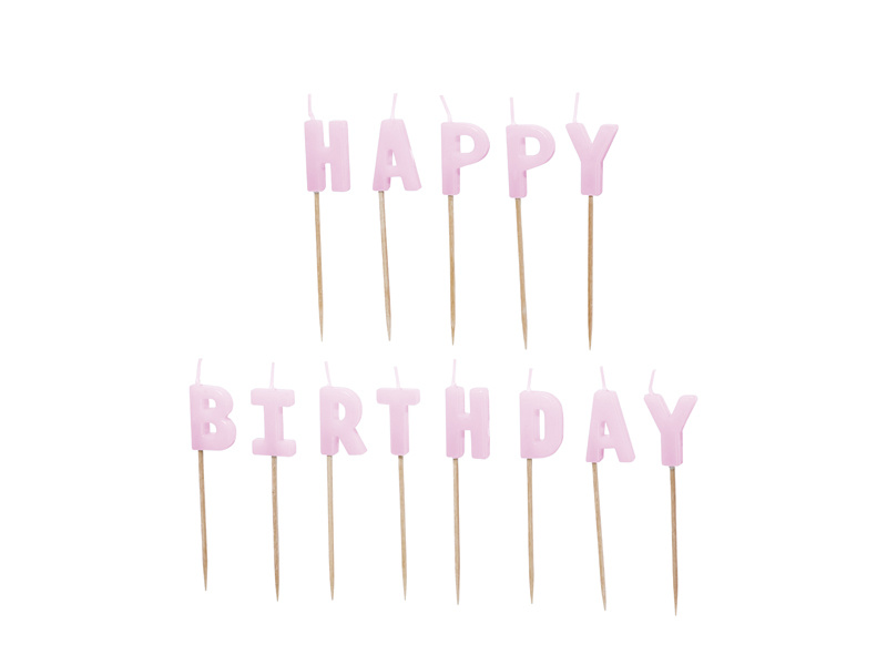 Świeczki urodzinowe Happy Birthday fioletowe