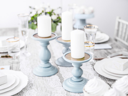 Świeca klubowa matowa, biały, 12 x 6cm (1 op. / 6 szt.)