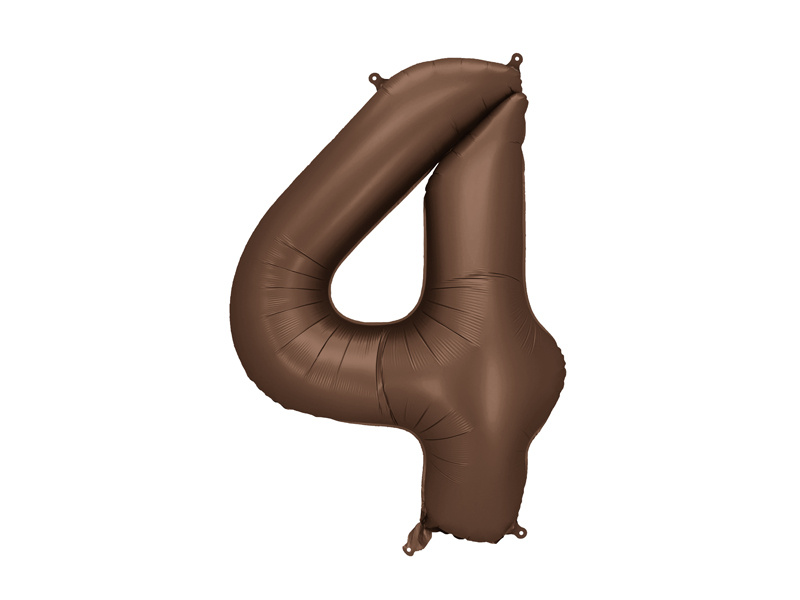Balon foliowy cyfra 4, 86cm, mocca