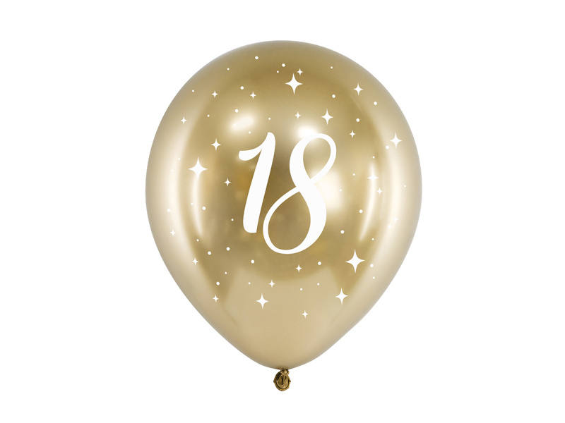 Balony Glossy 30cm 18 złoty