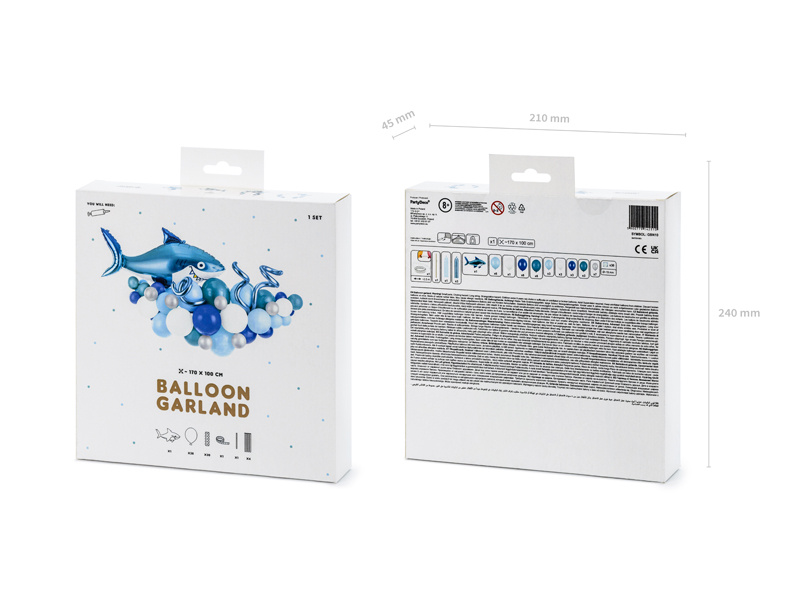 Zestaw Girlanda balonowa Rekin niebieski