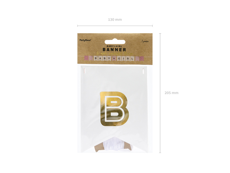 Baner Baby Girl - dekoracja na tle balonów