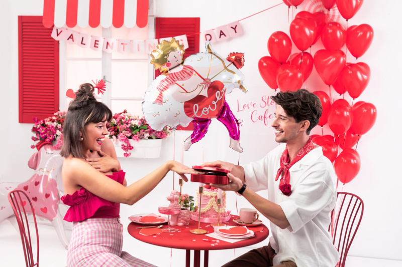 Balony Serca Pastel czerwony – aranżacja ślubna