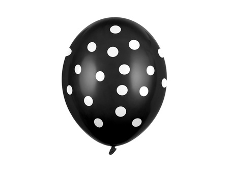 Balony 30cm, Kropki, Pastel Black (1 op. / 6 szt.)