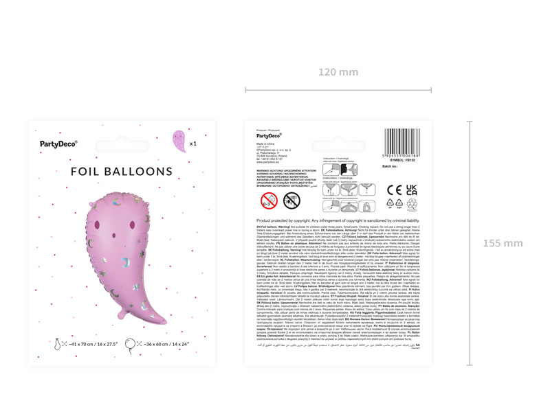 Balon foliowy Duch – widok z przodu