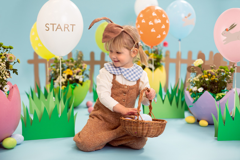 Zbliżenie na nadruki balonów Egg Hunt