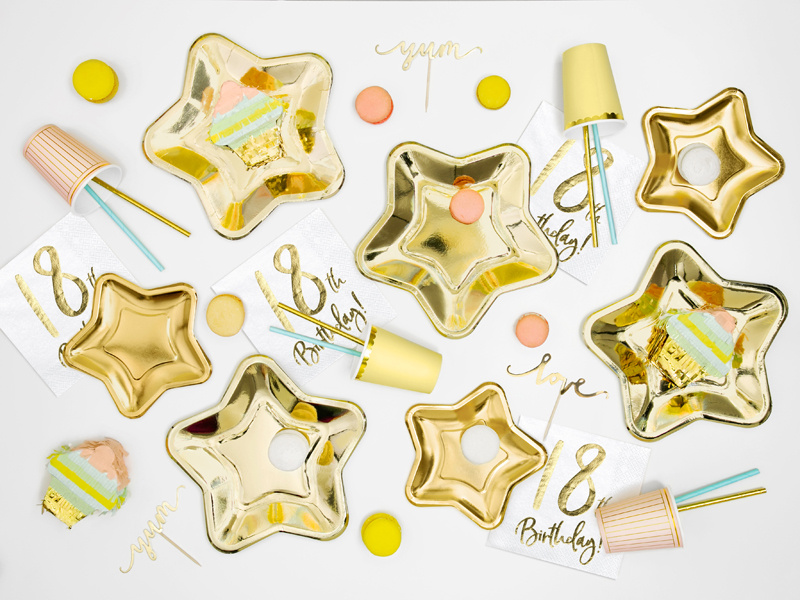 Talerzyki Gwiazdka złoty 23cm - zdjęcie 4