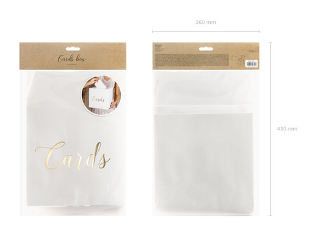 Pudełko na koperty - Cards, złoty, 24x24x24cm