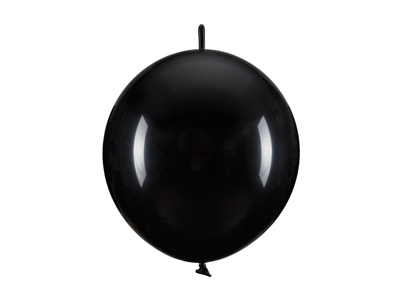 Balony z łącznikiem czarne 33 cm - opakowanie