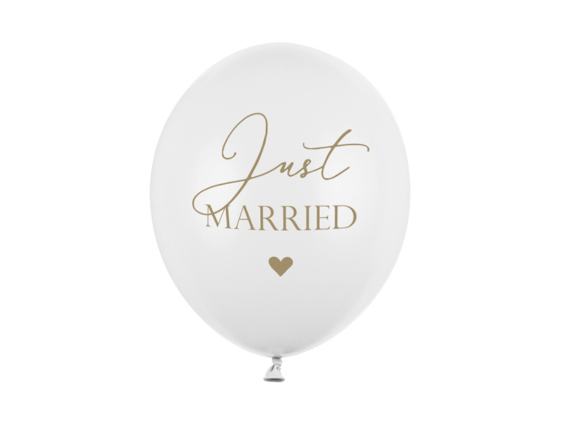 Balony 30cm Just Married Pure White