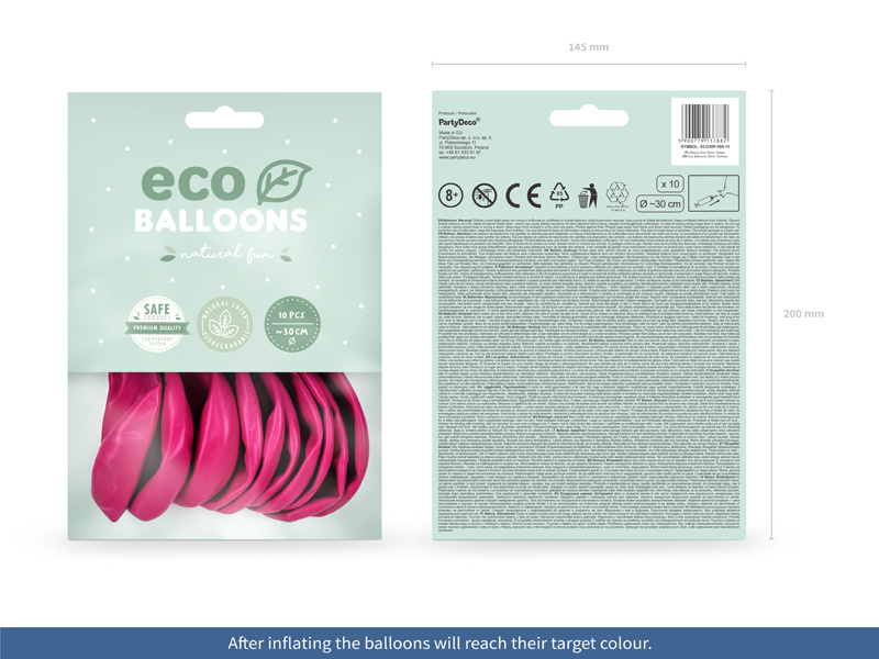 Balony Eco pastelowe fuksja 30cm - zdjęcie opakowania