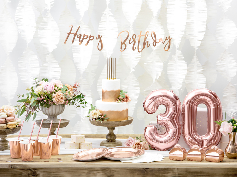 Baner Happy Birthday różowe złoto - zdjęcie 5