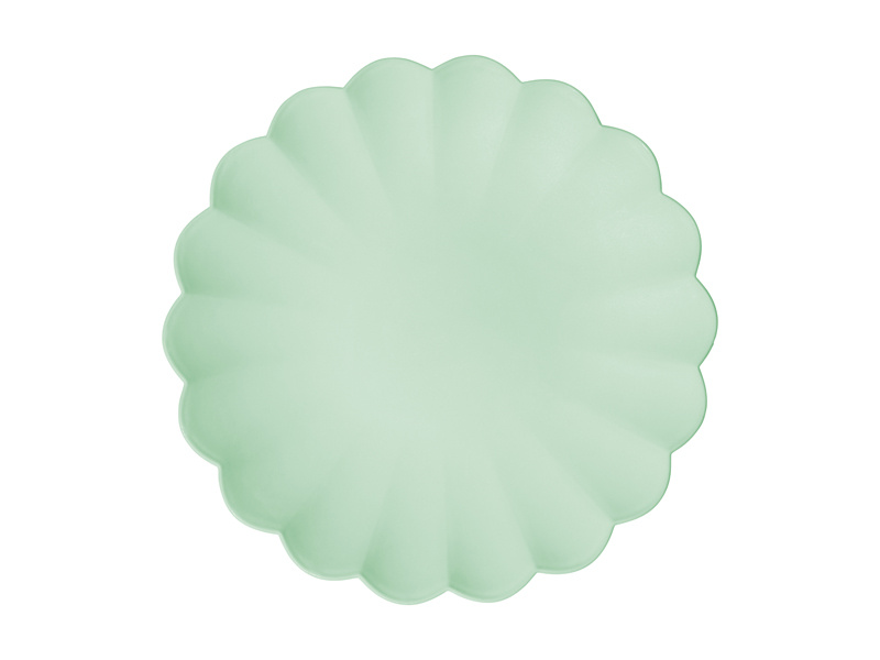 Talerzyki plastikowe Falbanka szałwiowe 22 x 22 cm – opakowanie 4 sztuki