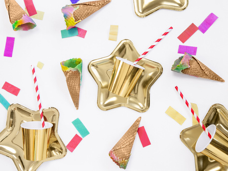 Słomki papierowe, czerwony, 19,5cm (1 op. / 10 szt.)