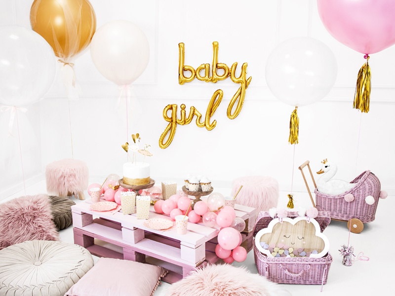 Balon okrągły 1m Pastel White - zbliżenie